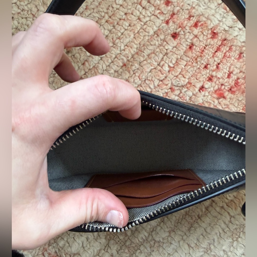 Coach Swinger 20 Black Leather Embossed Shoulder Bag - Picture 6 of 9